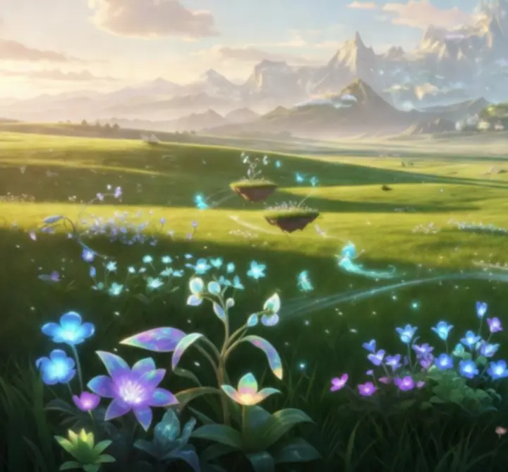 Nature-rich Genshin Impact landscape with forests and mountains