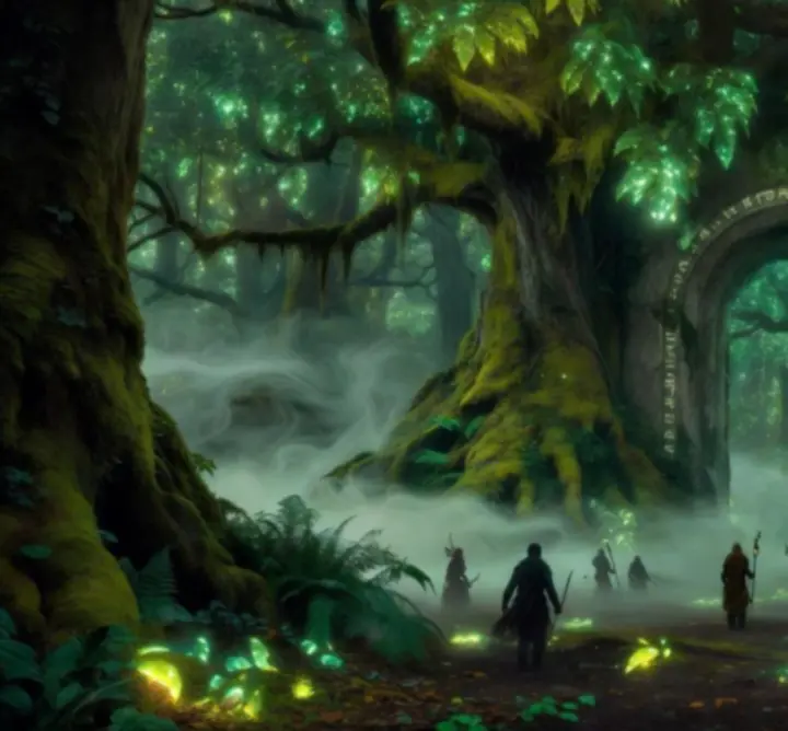 Magical emerald forest representing Spirit of the Wildwood