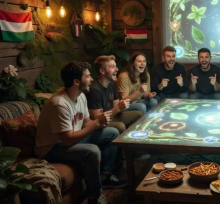 Hungarian fantasy gamers gathered in a magical forest-themed hub