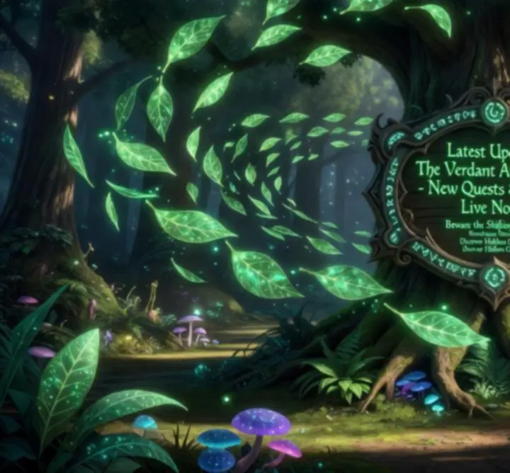 Glowing leaves symbolizing live updates in the Wildwood
